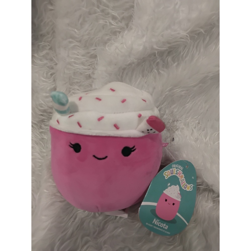 Squishmallows Nicota Pink Boba Drink Plush Toy 5 Inch New With Tags